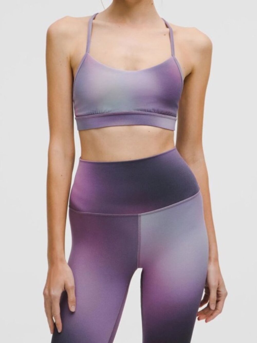 Lululemon Flow Y Bra Nulu - Aurora Haze Mini Purple Size : 2 NWOT - Picture 2 of 5
